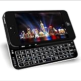 HIGHOT Ultra-Thin Slide-Out Wireless Bluetooth Keyboard Back Case with Backlight for 4.7inch Iphone 6 (Black)