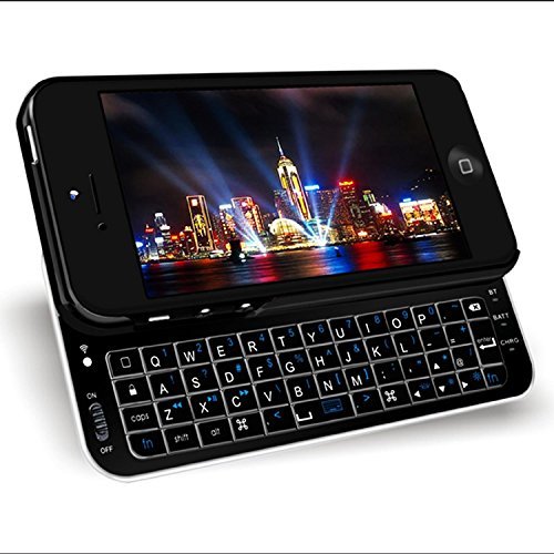 HIGHOT Ultra-Thin Slide-Out Wireless Bluetooth Keyboard Back Case with Backlight for 4.7inch Iphone 6 (Black)
