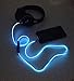 Glow-in-the-Dark Flashing 3.5mm Auxiliary Audio Cable - LED AUX Cable with Microphone for Headphones, iPhone, Speakers, Computer, Car Stereos and More (Blue)