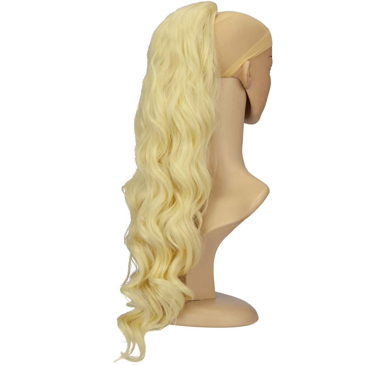 24 inches Long Wavy Ponytail Hair Extension Drawstring Ponytail Extensions Synthetic Ponytail Hair Extensions Hairpiece for Women