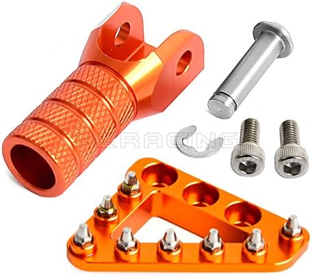 H2RACING Orange Motorbike Brake Pedal Lever Step Plate Tip for K-T-M 125/250/300/350/400/450/500/505/520/525/530 SX SX-F EXC EXC-F XCW XCF 125-530cc 2004-2015