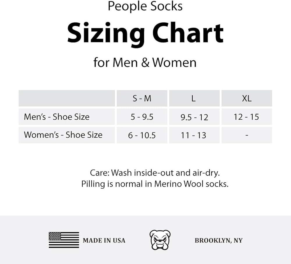PEOPLE SOCKS Men's Women's Merino wool crew socks 4 pairs 71% premium with Arch support Made in USA: Clothing