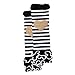 Gold Glitter Heart Black and White Stripe Ruffle Baby Leg Warmer