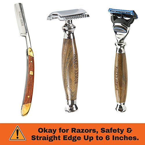 Razor Travel Shave Case Fits Standard Disposable, Straight Edge Razor