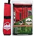 Chainsaw Sharpener File Kit - Includes Flat, 5/32, 3/16, 7/32 Inch Round Files, Depth Gauge Tool, Filing Guide, Wood Handle & Bright Red Pouch - for Sharpening Chain Saw Blades - 8 Piece Combo Set primary