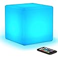 Mr.Go Rechargeable LED Color-Changing Light Cube 8", Dimmable Soothing Mood Lamp with Remote, 16 RGB Colors 4 Modes, Waterproof Cube Lights for Home Patio Party Accent Ambient Decorative Lighting