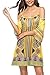 Anatoky Womens Cold Shoulder Spaghetti Strap Tribal Printed Summer Shift Dress,Pattern 7,Medium