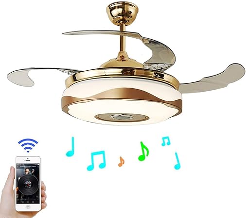 Kalri Modern Ceiling Fan With 7 Colors Dimmable Led Light Kit And