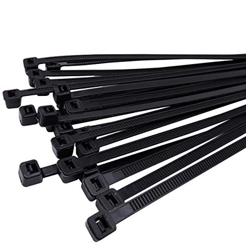 200 Pack Black Zip Ties Wraps, 12 inch Heavy Duty 50 pound Cable Wire