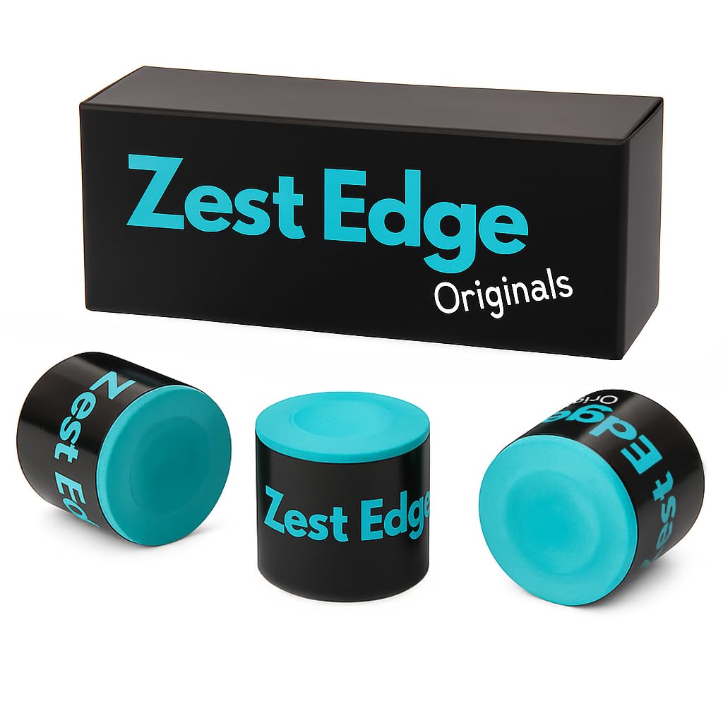 ZEST EDGE 3pc Snooker Chalk for Snooker Cues - 3 x Round Pool Chalk Green for Pool Cue Tips - Pack of 3 Billiard Table Accessories for Cue Tips, Billiard Gifts for Men and Women