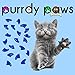 Purrdy Paws 40 Pack Soft Nail Caps for Cat Claws Blue Kitten