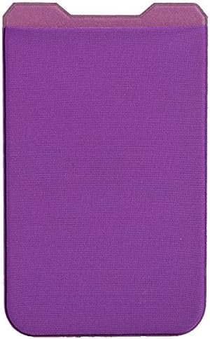 Sincase Extra Tall Stick-on Phone Wallet Secure Totally Cover Sticker Pocket Self Adhesive Credit Card Holder for Back of Phone, iPhone, Samsung, Most Smartphones &amp; Cases, Purple