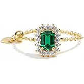 Exquisite Cubic Zirconia Square Chain Link Statement Ring for Women Stacking Adjustable Crystal Rectangle Wedding Engagement Finger Rings Sparkling Mothers Day Jewelry Dangling Heart Love Promise Band