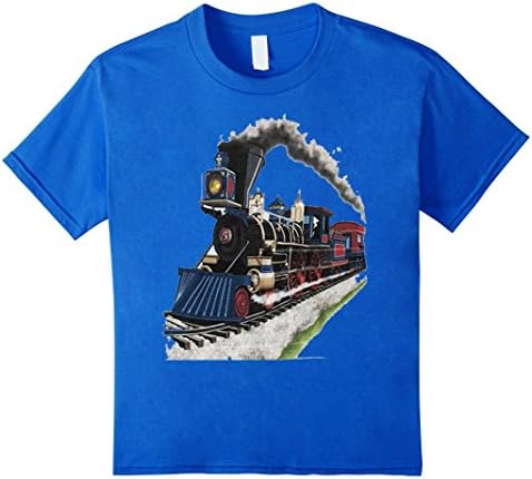 Kids ShirtWerks Boys or Girls Choo Choo Steam Train T-Shirt 6 Royal Blue