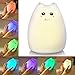 Litake Cat Night Light for Kids, Rechargeable Silicone LED Cat Night Lights, Color Changing Cat Lamp Kitty Nightlight for Kids Baby Children (Greedy Cat)
