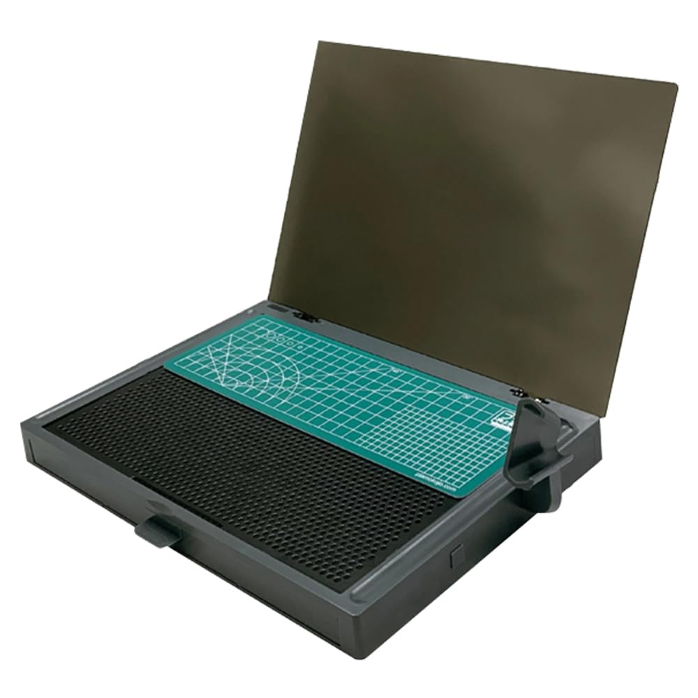 Gundam Model Kit Tools, Portable Worktable for Model Building, Work Table with Movable Drawer, Pliers Rack, Display Version, Dual Craft Cut Mat, Suitable for Cut and Grind Assembly, KJ018