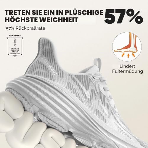 Damen Walking Schuhe Lauf Sneakers,Weiss,36.5