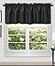 Aiking Home Collection (Pack of 2) Solid Faux Silk Window Valance, 56 by 16 Inches, Black