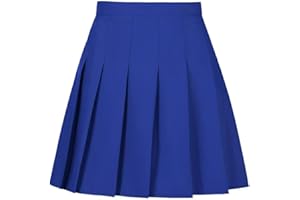 Tivifox Womens Girls Pleated Tennis Skirts High Waisted A-line Skirt School Uniform Athletic Golf Skorts with Shorts,2T-4XL