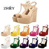 ZriEy Women Gorgeous Sexy Peep Toe High Heels Platform Wedge Sandals