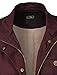 LE3NO Womens Faux Fur Anorak Military Vest with Pockets,L3nwv3010_burgundy,Small