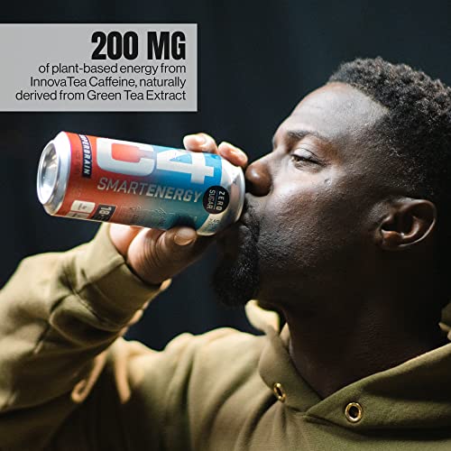 C4 Smart Natural Energy Drinks with Zero Sugar and Zero Calories, Sugar