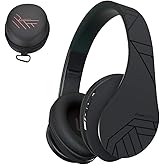 PowerLocus Bluetooth Over-Ear Headphones, Wireless Stereo Foldable Headphones Wireless and Wired Headsets with Built-in Mic, Micro SD/TF, FM for iPhone/Samsung/iPad/PC (Black)