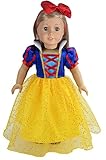 Ebuddy Princess Custome Inspired By Snow White Doll Clothes Dress Fit 18 Inch American Doll