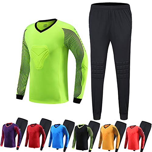 Shinestone Men's Goalkeeper Armor BodyShield Padded Jersey with Sponge Protector for Football Baseball,etc (Green, Large)