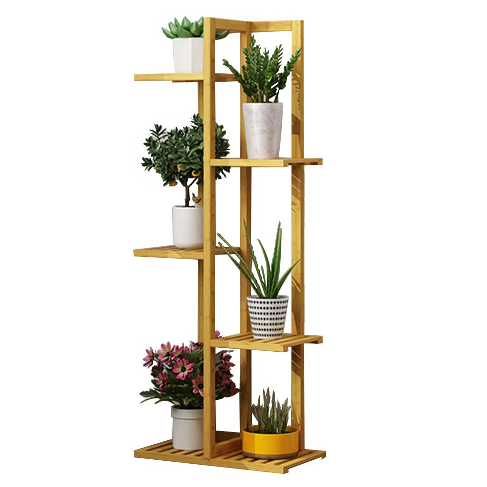Estantería para Macetas, Soporte de Madera para Bambú con 3 ...