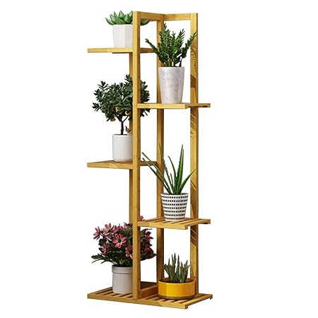 Estantería para Macetas, Soporte de Madera para Bambú con 3 ...