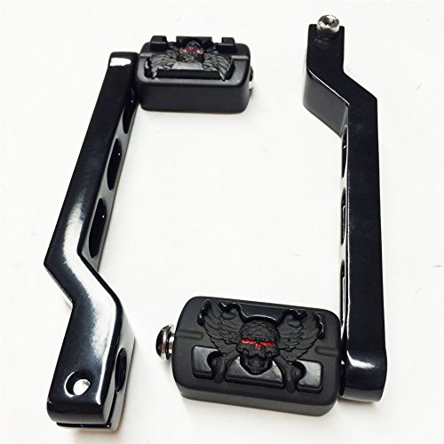 HTT Group Motorcycle Black Aluminum Heel/Toe Shift Levers with Zombie Shifter Pegs For Harley Davidson Tour Glide 1988 and later - Thumbnail 2