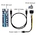 Bermunavy PCI-E Riser Express Cable 16x to 1x Powered Riser Adapter Card with 60cm USB 3.0 Extension Cable SATA to Molex 6 Pin Power Kit for Crypto Currency Mining Ethereum Bitcoin Mining Rig(6 Pack)