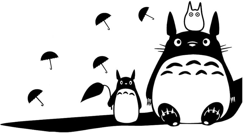 Amazon Co Jp トトロchuuトトロとkoトトロビニールダイカットデカールステッカー車 トラック ノートブック ラップトップ コンピュータまたはウィンドウ 9 X4 9インチ ブラック Car Bike Products