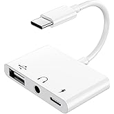 INVERSE NET USB C to USB Adapter with 3.5mm Headphone Jack and 60W PD Fast Charging, Type C to USB Adapter for i-Phone 17/16/15 Samsung Galaxy S25/S24/S23 Ultra S21/S20 i-Pad Pro Laptops