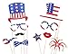 36 Ct Fourth of July Photo Booth Props - 4th of July Patriotic Red White Blue Party Supplies Decorations