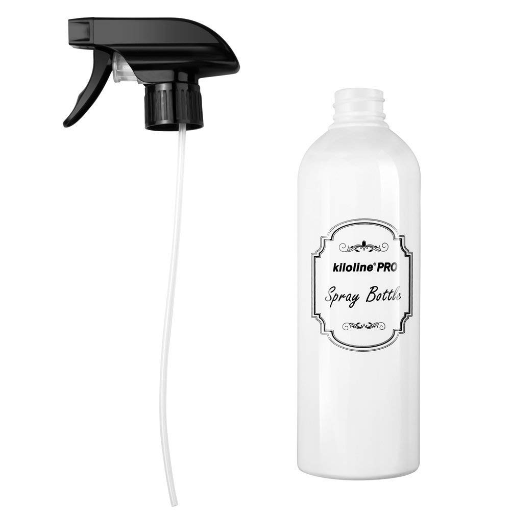 Kiloline Empty PET Plastic Spray Bottles (2-Pack) Refillable 17oz.Black Trigger Sprayer w/Mist/Stream/Off Settings Leakage-proof: Beauty