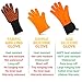 Silicone Oven Gloves - Great Heat Resistant Mitts Extra Long with Internal Cotton Lining for Cooking, Pot Holder, Grilling, BBQ, Baking And Smoking - Orange