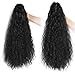 AISI BEAUTY Kinky Straight Ponytail for Women Synthetic Ponytail Hair Extensions with Claw Jaw 22 Inches (Color:Black)