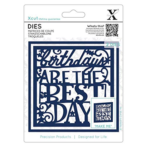 Xcut Dies Birthdays Are The Best Days, Carbon Steel, Art & Craft, Cutting Tool Supplies, Beautiful Decoration, Card Making, Gift Tag Wrapping, Scrapbooking, Invitation Making, Crafters Companion