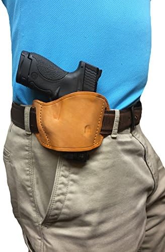 Leather Blet Slide Holster for BRETTA 92, 96, GLOCK 17, 19, 21, and more, H&K 9MM, 40,45, H&K USP COMPACT, RUGER P-SERIES, SMITH and WESSON 40,45,9MM, TAURUS PT92, WALTHER P99, PPS, HIGH POINT 9mm,380