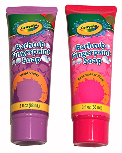 Girls Tub Toy Two Piece Finger Paint Soap Set for Bathtub Play Pink/Purple