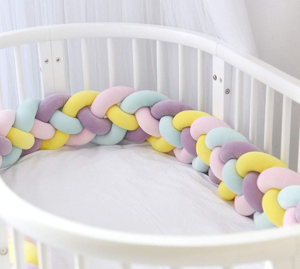 Soft Baby Bed Rails Crib Cot Bumper Pads Bedding Set Baby Head Guard Bumper Knot