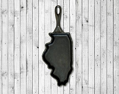 American Skillet Company"Art of the State" Illinois Pre-Seasoned Cast Iron Skillet, Made in the USA and Heirloom Quality