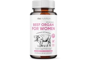 Rise Nutrition Female-Optimized Beef Organs Superfood Supplement (Beef Liver, Kidney, Heart, & 3 more) - 100% Grass Fed, Past