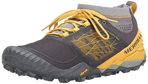 Merrell Men's All Out Terra Trail Trail Running Shoe, Bright Yellow/Castle Rock, 10.5 M US