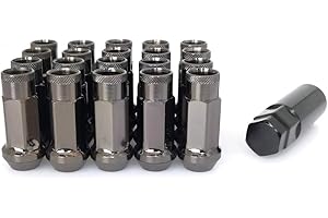 SOROPARTS Lug Nuts M12x1.25 Open End Wheel Nuts,Taper Acorn Seat, Forged Locknut Racing Nut 20 Set 2 Pieces Total 22 Pieces and 1 Nut Socket Key (Titanium M12 x P1.25)