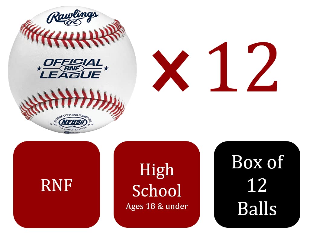 Rawlings NFHS NOCSAE High School Baseballs | 12 Count | R100-H1 / R100-H2 / R100-H3 / RNF Options