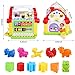 ZJTL Colors Pairing Blocks Educational Learning & Geometric Shape Toys, Electronic Musical Activity Play Center House with Counting Help/Know Animals/Electronic Piano/Open Door/ Etc