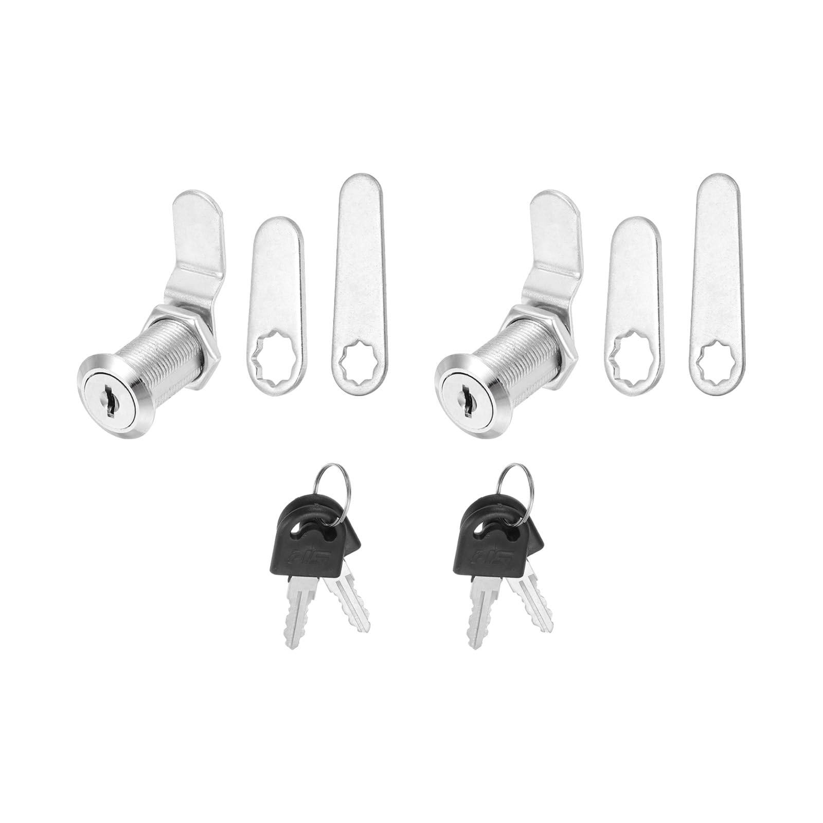 PATIKIL 1-1/8 Inch Keyed Alike Cabinet Locks with Key, 2 Pack Cam Replacement Lock Cylinder Toolbox Lock for RV Drawer Storage Cart Mailbox, Silver
